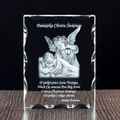 Pamiątka Chrztu 3D od Matki Chrzestnej - fotokryształ z dedykacją