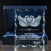 Podziękowania dla rodziców - Zakochane łabędzie statuetka z grawerem