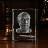 MEGASTATUETKA Hipokrates, popiersie 3D wygrawerowane w statuetce