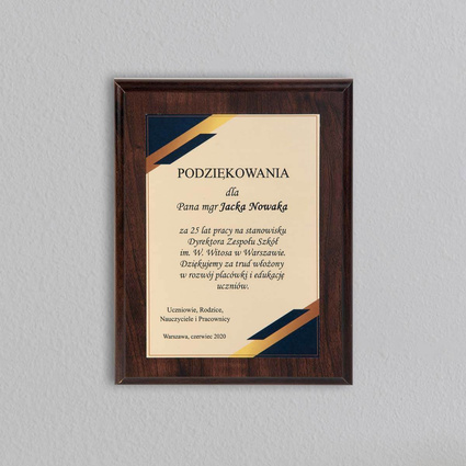 Podziękowania dla pracownika szkoły DYREKTORA - dyplom 152x203 mm