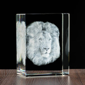 MEGASTATUETKA Lew model 3D wygrawerowany w statuetce 