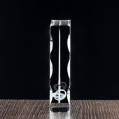 Prezent ze zdjęciem obrączkami i dedykacją na rocznicę ślubu - fotokryształ