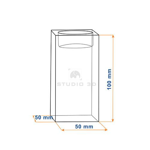 Róża 3D w kryształowym świeczniku z Twoją dedykacją. Etui w komplecie