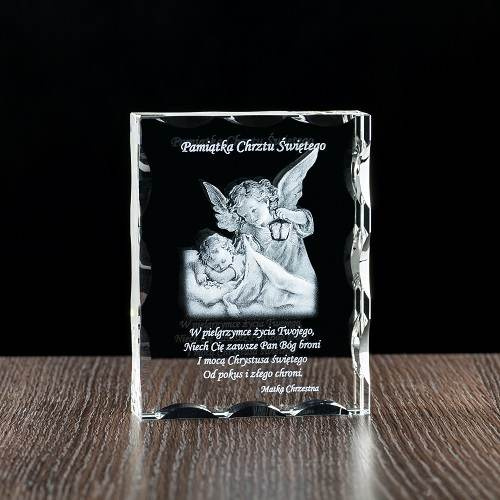 Pamiątka Chrztu 3D w krysztale od Matki Chrzestnej - FOTOPREZENT