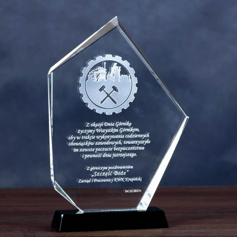 Statuetka firmowa / Prestige / Fotokryształy 2D – Studio 3D