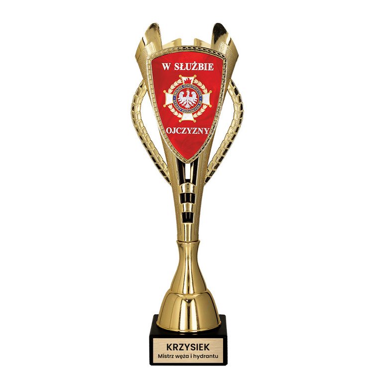 Puchar dla strażaka z humorem - MISTRZ WĘŻA I HYDRANTU
