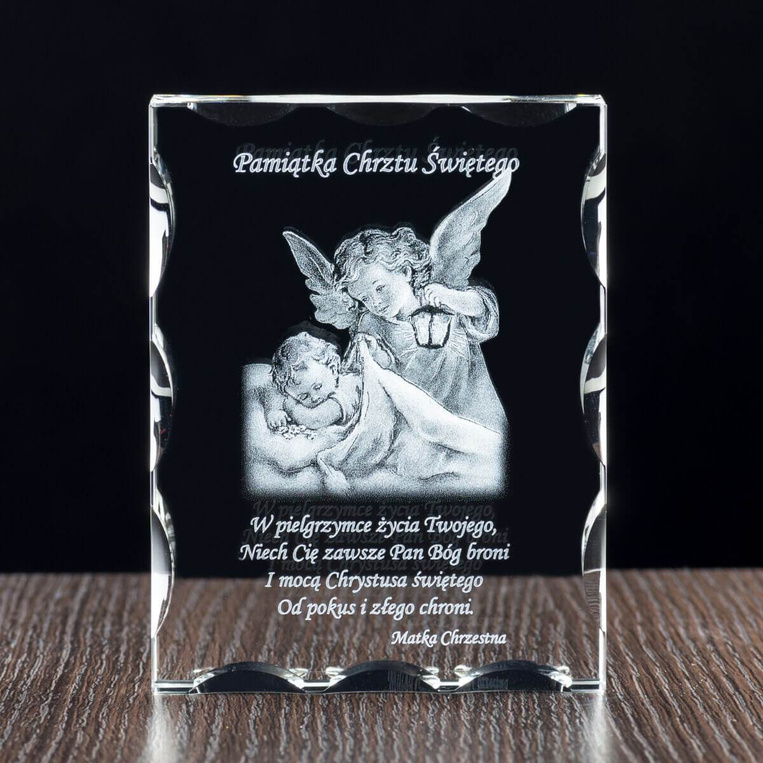 Pamiątka Chrztu 3D od Matki Chrzestnej - fotokryształ z dedykacją