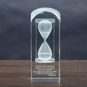 Prezent na urodziny - Klepsydra 3D w krysztale Kolumna 170x60x60 mm