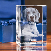 PIES 3D wygrawerowany w krysztale na prezent DLA DZIEWCZYNY ŻONY CÓRKI