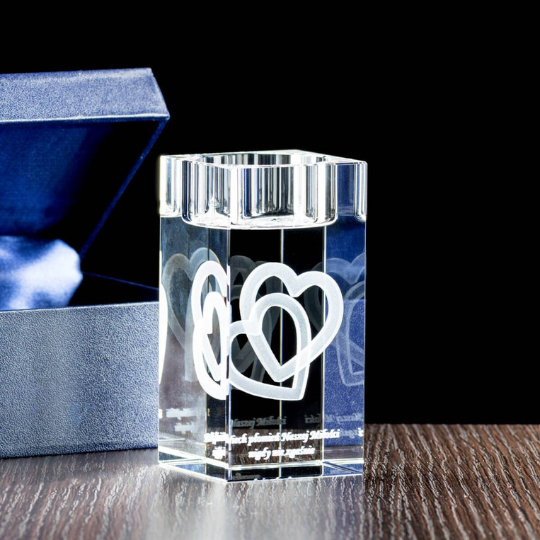 Kryształowy świecznik dla Babci i Dziadka z Twoją dedykacją