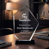 Nagroda dla pracownika - elegancka statuetka kryształowa Prestiż