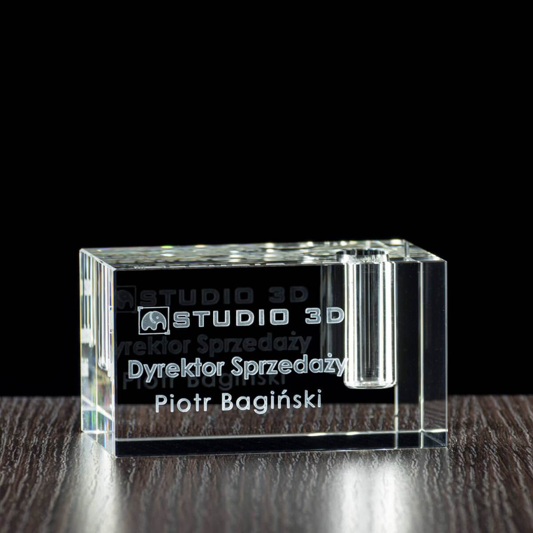 Kryształowy gadget biurowy - podstawka na długopis DLA TATY