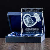 Pamiątka Chrztu Św. 3D - duży fotokryształ ze zdjęciem dziecka