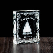 Świąteczny prezent firmowy z logiem DLA KLIENTÓW - statuetka z choinką