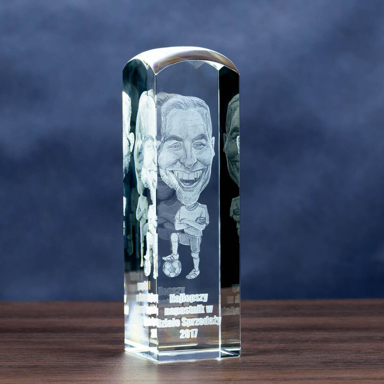 Wyróżnienie z humorem dla pracownika roku - karykatura 3D. Wręczane na Gali