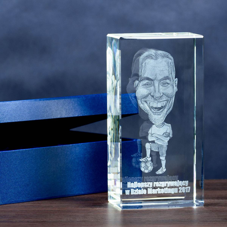 Prezent dla nauczyciela - KARYKATURA 3D grawer w szkle