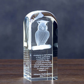 Podziękowania dla nauczyciela - SOWA 3D - statuetka z dedykacją