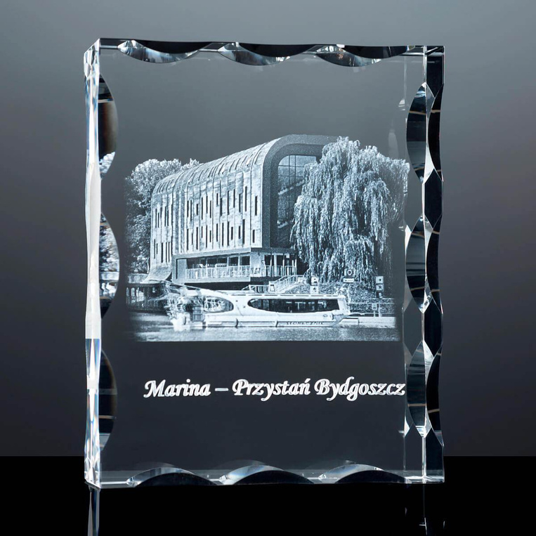 Statuetka - Bydgoska Marina. Elegancki grawer w szkle. PROMOCJA MIASTA