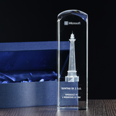 Kolumna, statuetka duża z grawerem loga firmowego, grafiki