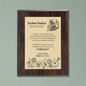 Ślubne PODZIĘKOWANIA DLA RODZICÓW - dyplom 228x305 mm