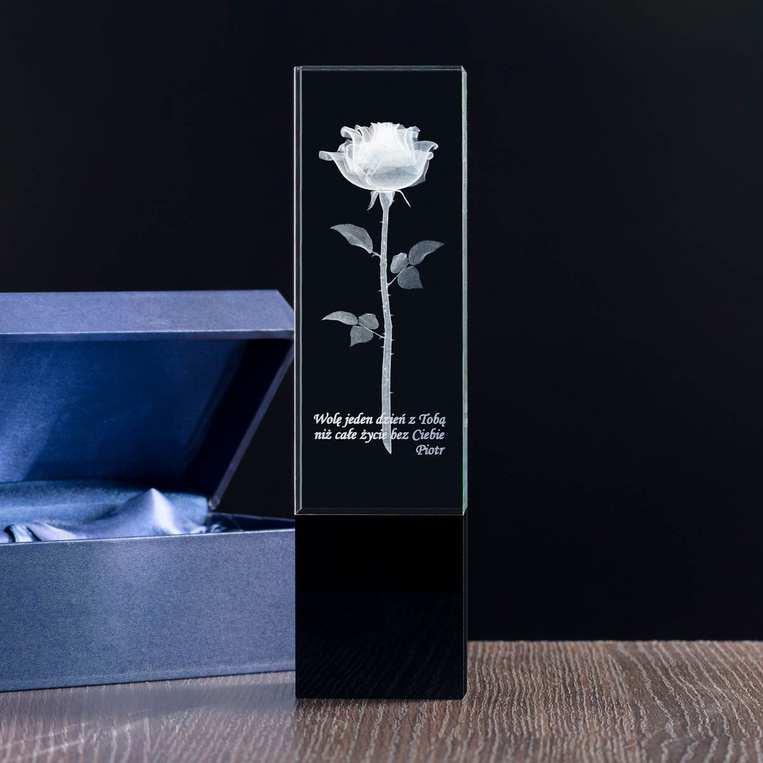Personalizowana duża statuetka z grawerowaną Różą 3D