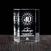 Urodziny w bąbelkach - Statuetka z dedykacją na 40 urodziny