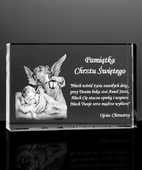 Anioł Stróż 3D w kryształowej statuetce 110×150×30 mm – Pamiątka Chrztu Świętego