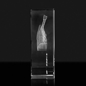 Model 3D płuc w krysztale - Prezent dla lekarza