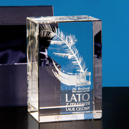 Statuetka konkursowa 3D w krysztale - nagroda na festiwal 3D