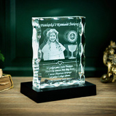 Fotokryształ z podstawką led w zestawie Pamiątka - I Komunia Święta