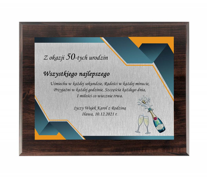 Personalizowany dyplom 203x254 mm z okazji 50 URODZIN