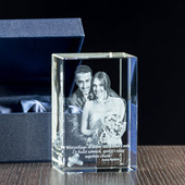 Zdjęcie 2D w krysztale w kryształowej statuetce - prezent na każdą okazję