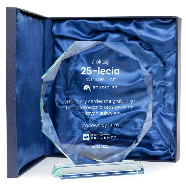 Personalizowana statuetka na 25-lecie firmy – jubileuszowy upominek biznesowy