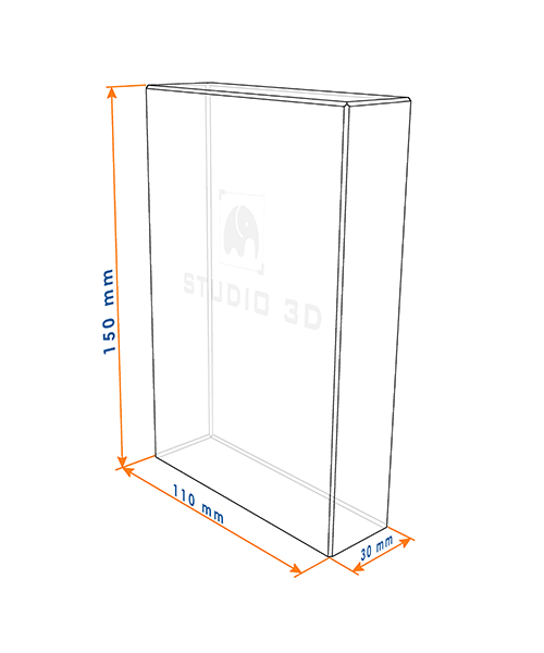 Anioł Stróż 3D w kryształowej statuetce 110×150×30 mm – Pamiątka Chrztu Świętego