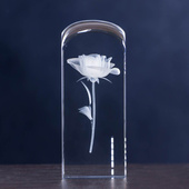 Prezent na urodziny Róża 3D w szklanej kolumnie 170x60x60 mm
