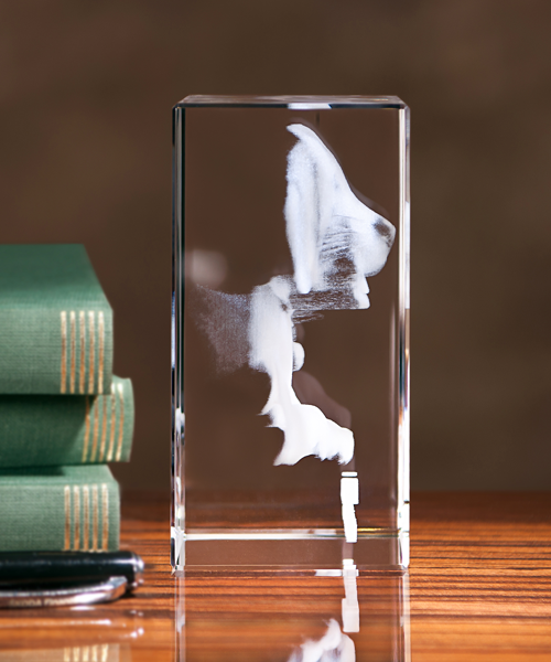 Zdjęcie trójwymiarowe pieska - Fotoprezent 3D w statuetce 80x50x50 mm