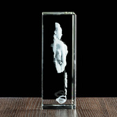 Duża statuetka kryształowa 3D 100×200×70 mm – zdjęcie pary z dedykacją