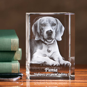 PIES 3D wygrawerowany w krysztale na prezent DLA DZIEWCZYNY ŻONY CÓRKI