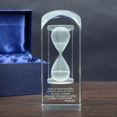 Prezent na urodziny - Klepsydra 3D w krysztale Kolumna 170x60x60 mm