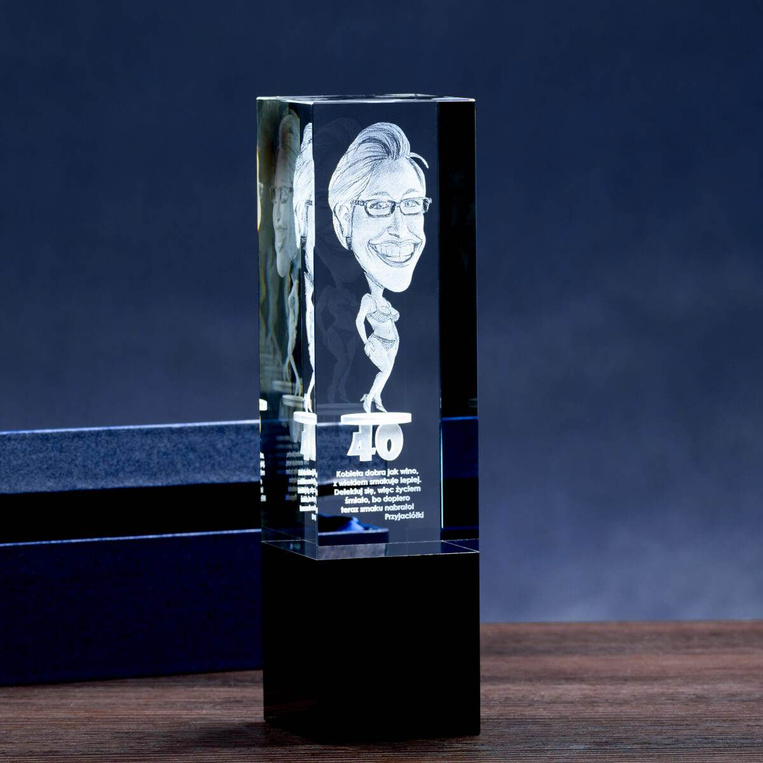 Okazała Statuetka na 40 urodziny - karykatura 3D. Prezent z humorem