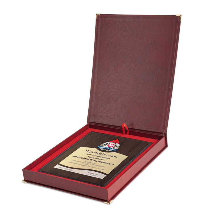 Prezent dla strażaka - dyplom 203x354 mm z grawerem PODZIĘKOWANIA