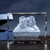 Prezent dla dziadków ~ Fotoprezent w kryształowej statuetce