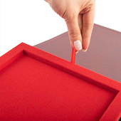 Etui SAMETI do podkładu 6x8 Bordowe Pion