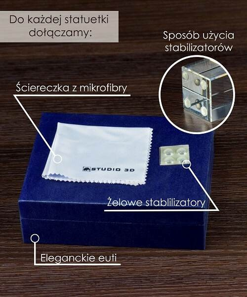 Prezeznt na Ślub - Róża 3D w krysztale zamiast kwiatów