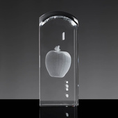 Statuetka konkursowa 3D w krysztale - Jabłko 3D. Konkurs rolniczy, sadowniczy