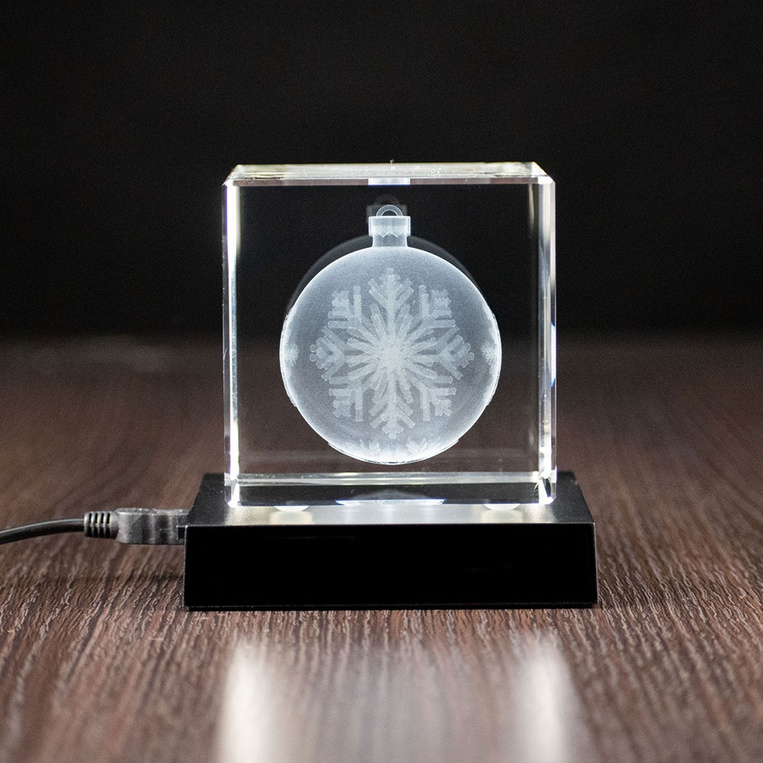 Elegancka fotolampka LED, dekoracja świąteczna - BOMBKA 3D 80x80x80x mm