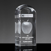Statuetka konkursowa 3D w krysztale - Jabłko 3D. Konkurs rolniczy, sadowniczy