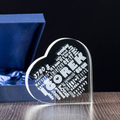 Prezent DLA MAMY - personalizowana metryczka dziecka w szklanym sercu