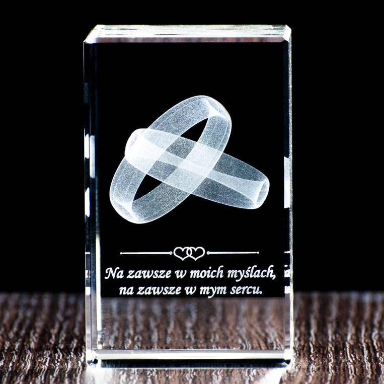 Obrączki grawerowane w krysztale NA WALENTYNKI w dowód miłości