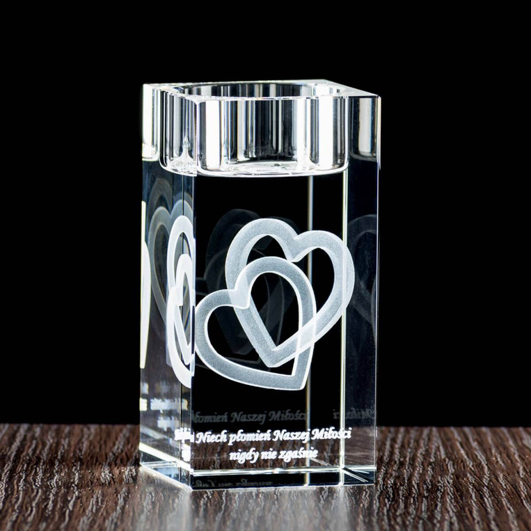 Kryształowy świecznik dla Babci i Dziadka z Twoją dedykacją